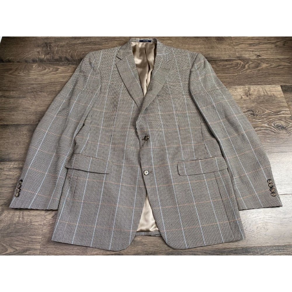 EUC Mens Hart Schaffner Marx dillards houndstooth suit jacket USA MADE size 42L